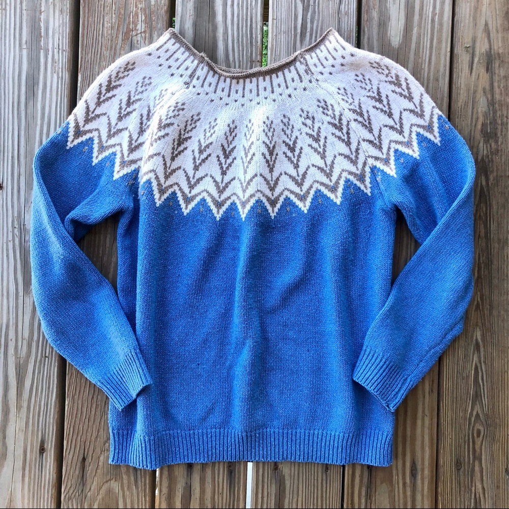 ✨ Wool ✨ Fair Isle Nordic Crew Neck Sweater